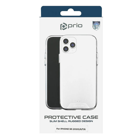 Prio Protective Hybrid Cover for iPhone SE (2022), iPhone SE (2020), iPhone 8, iPhone 7 (clear)