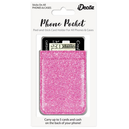 Kortlomme til Mobiltelefon Pink Glitter