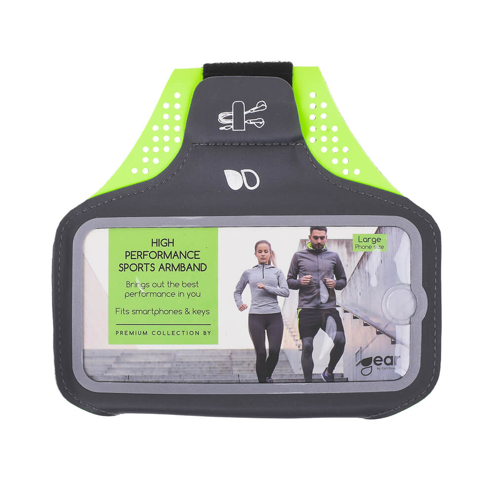 GEAR Sportsarmbånd Premium Universal 4,7" Grå/Gul