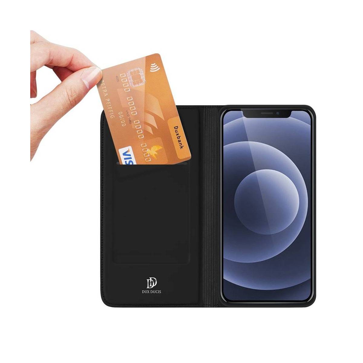 DUX DUCIS iPhone 13 6,1" cover med kortplads og klap - sort