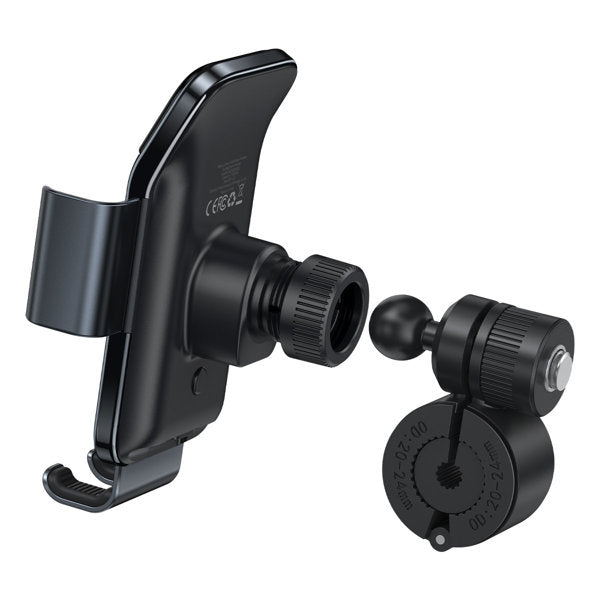 Baseus elektrisk smartphoneholder til cykel med indbygget solpanel 150mAh sort (SUZG010001)