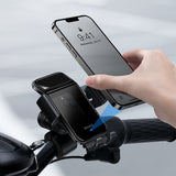 Baseus elektrisk smartphoneholder til cykel med indbygget solpanel 150mAh sort (SUZG010001)