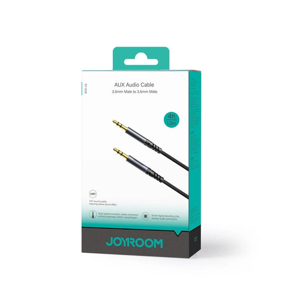 Joyroom stereolydkabel AUX 3,5 mm ministik 1,2 m sort (SY-A08)