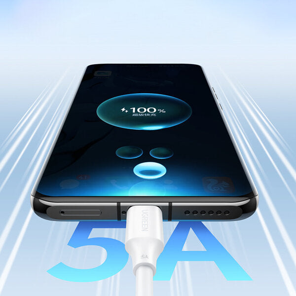 Ugreen US562 USB-C / USB-C PD-kabel 100W 0,5m - hvid