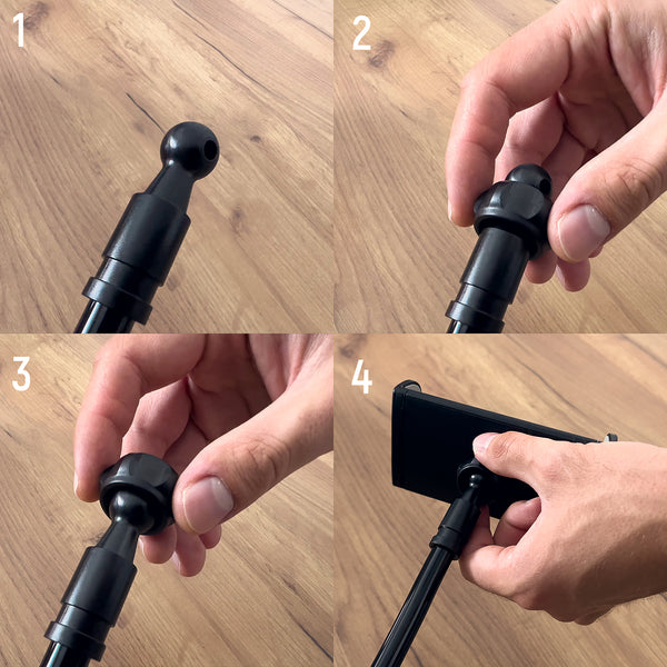 Wozinsky lang fleksibel telefon og tablet holder sort