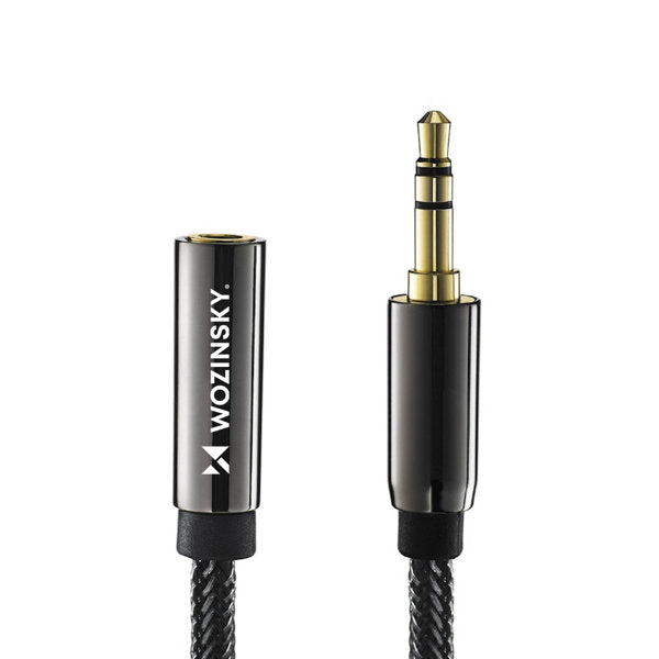 Câble Wozinsky AUX coudé (mâle-mâle) câble mini jack 1,5 m noir - grossiste  d'accessoires GSM Hurtel