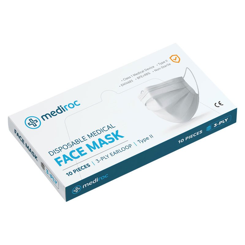 Mediroc Mundbind 3-lag Type II og CE godkendt – 10 stk